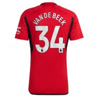 Koszulka piłkarska Manchester United Donny van de Beek #34 Strój Domowy 2023-24 tanio Krótki Rękaw
